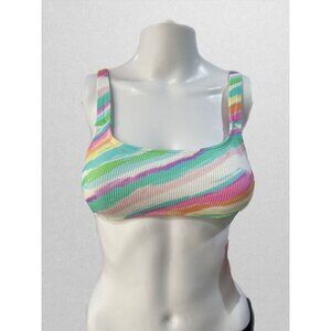 Xhilaration Pastel Stripes Bikini Swim Top
